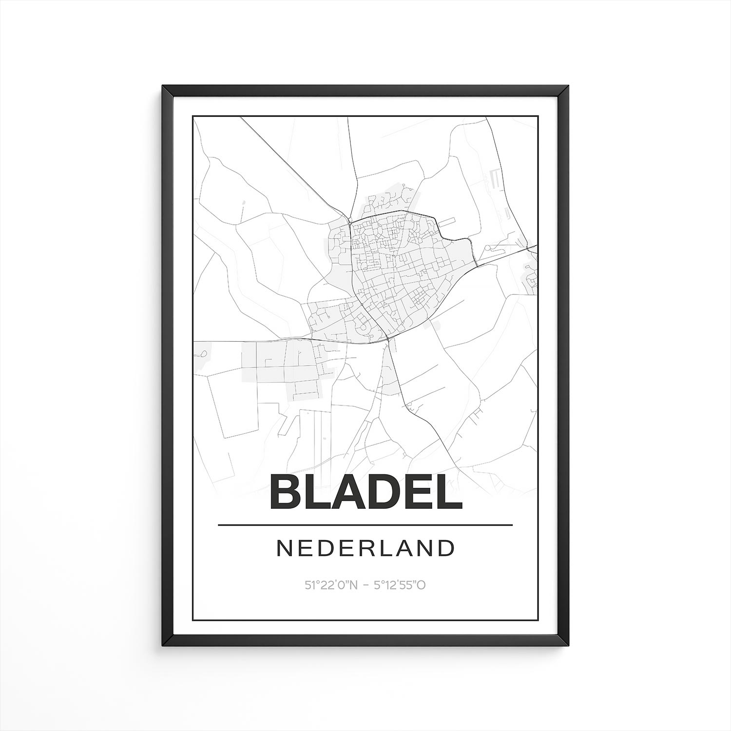 Poster Bladel - Noord-Brabant - Plattegrond
