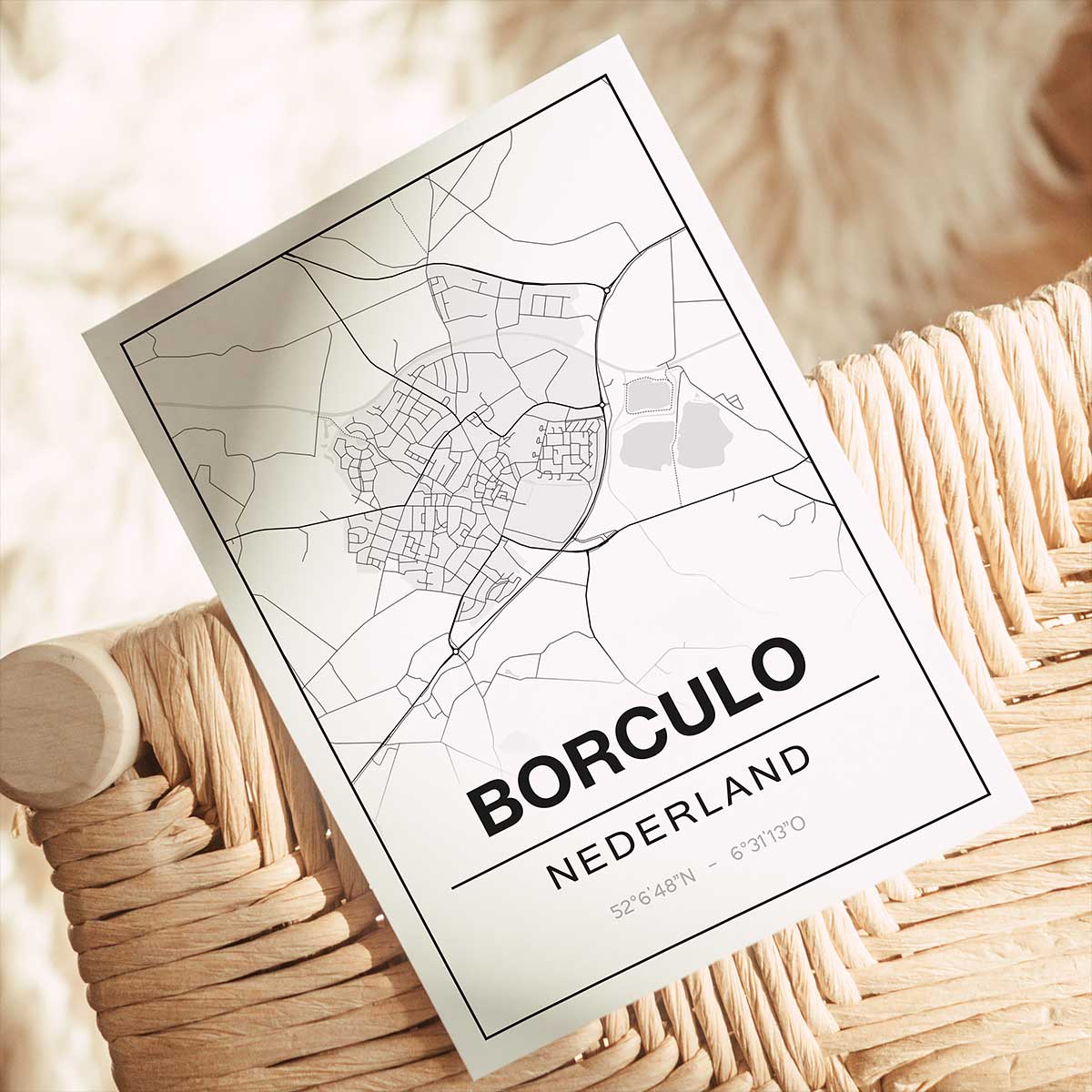 Alternative view of Poster Borculo - Gelderland - Plattegrond