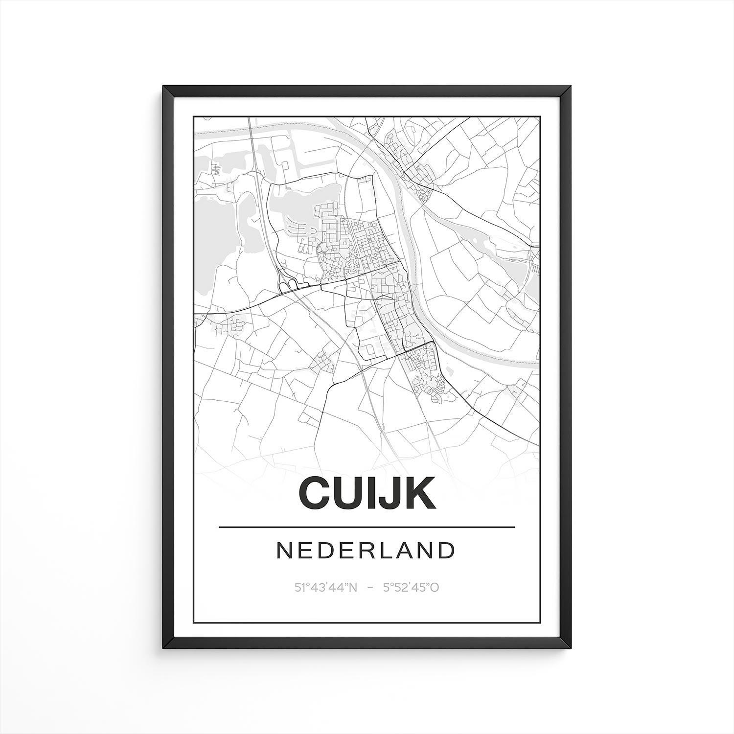 Poster Cuijk - Noord-Brabant - Plattegrond