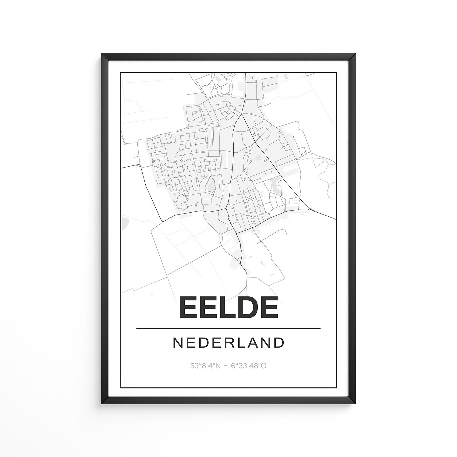 Poster Eelde - Drenthe - Plattegrond