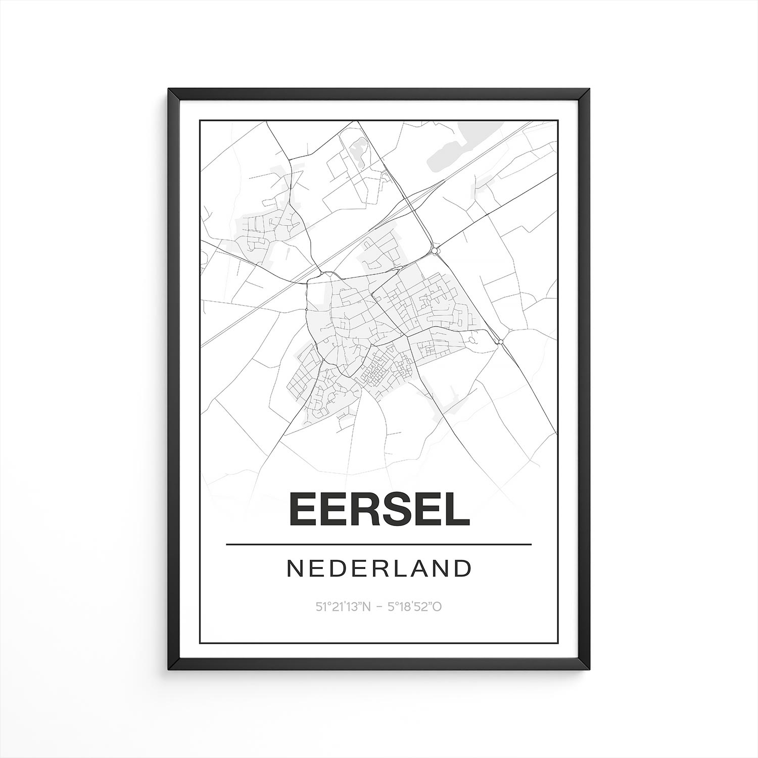 Poster Eersel - Noord-Brabant - Plattegrond