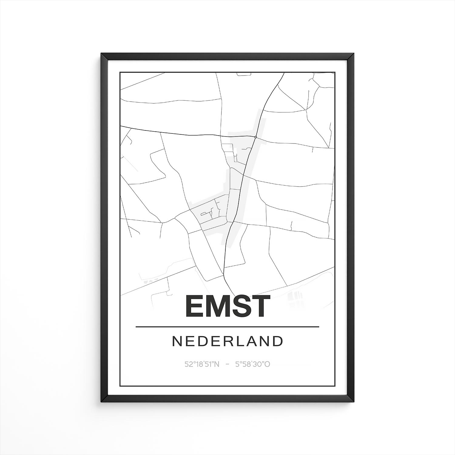Poster Emst - Gelderland - Plattegrond