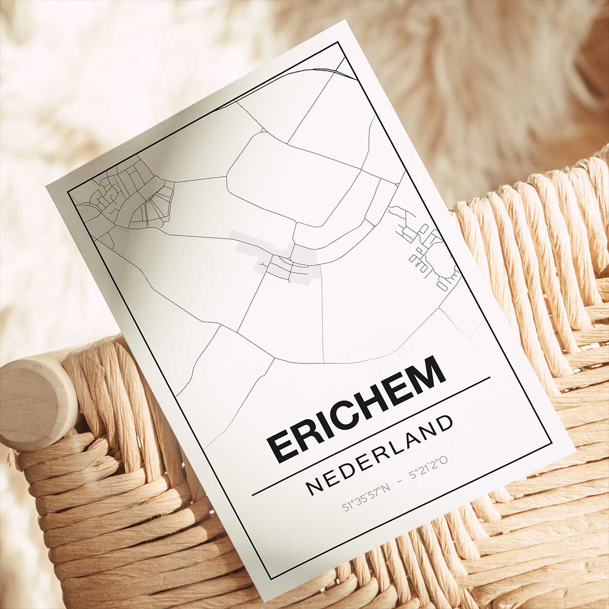 Alternative view of Poster Erichem - Gelderland - Plattegrond