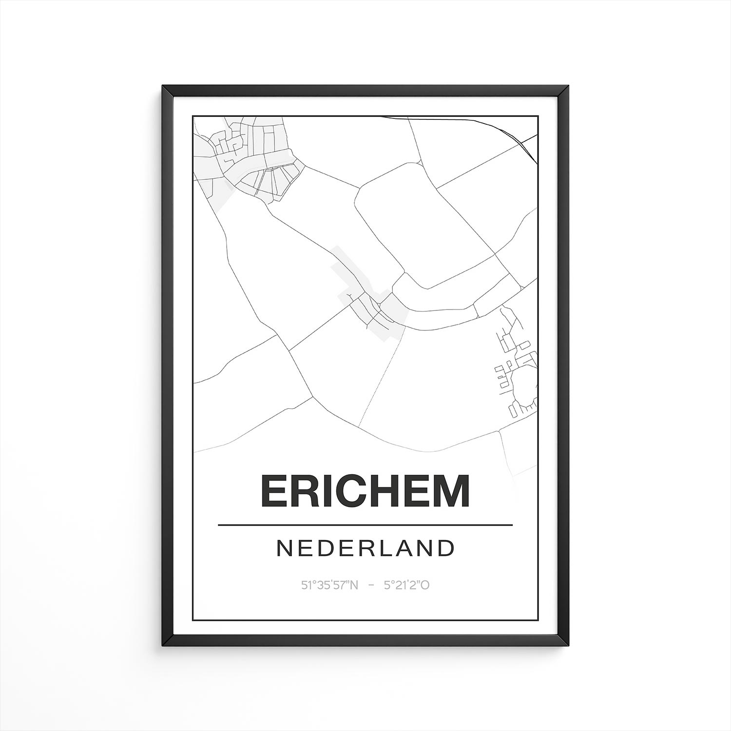 Poster Erichem - Gelderland - Plattegrond
