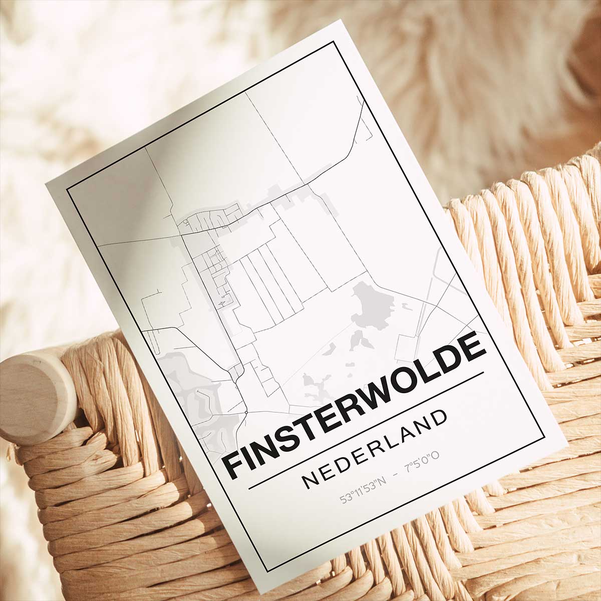 Alternative view of Poster Finsterwolde - Groningen - Plattegrond