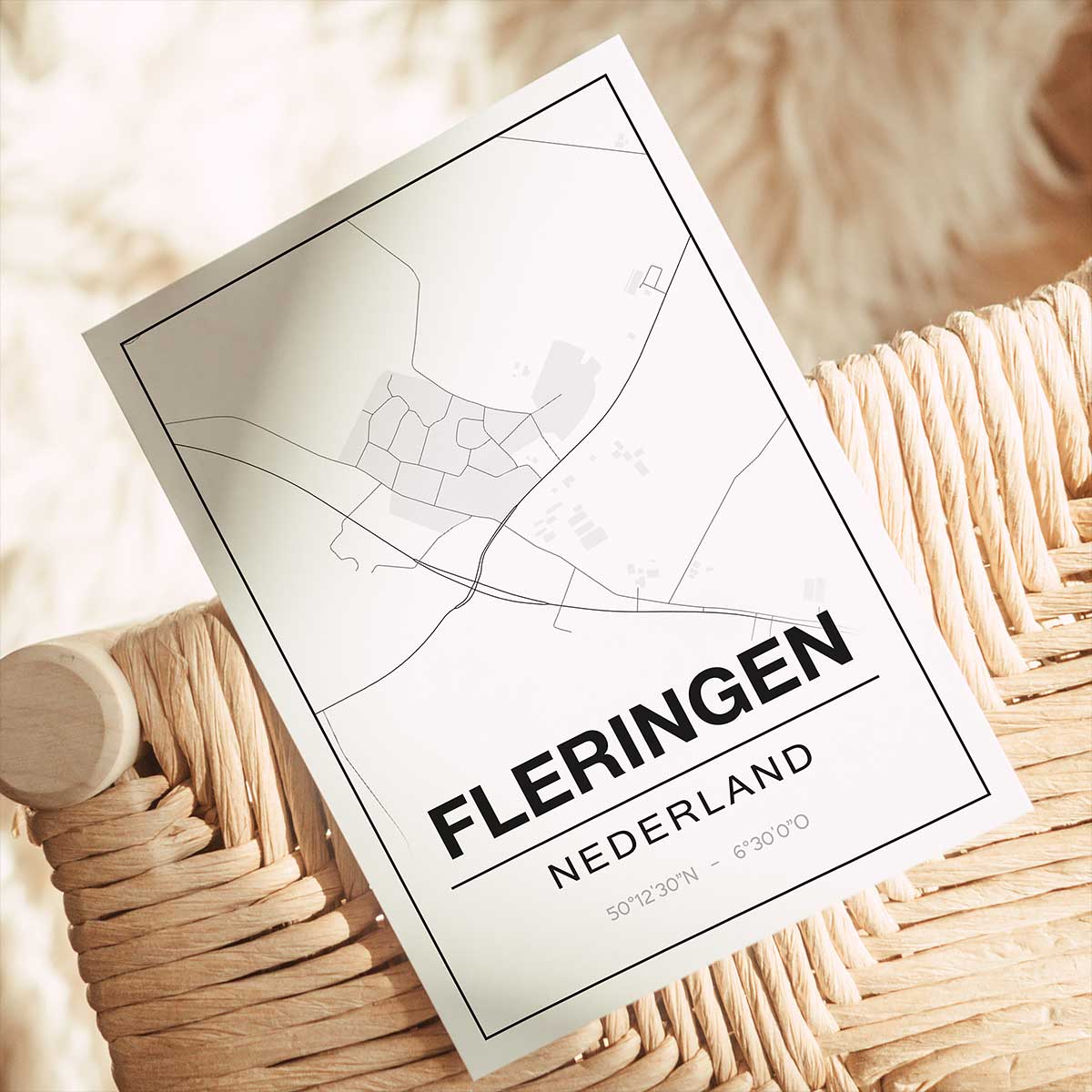 Alternative view of Poster Fleringen - Overijssel - Plattegrond