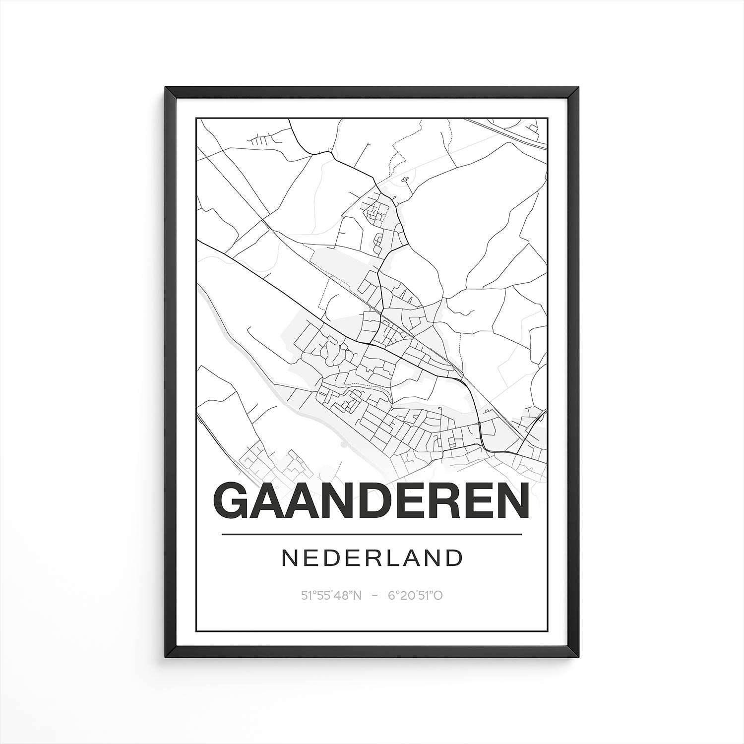 Poster Gaanderen - Gelderland - Plattegrond