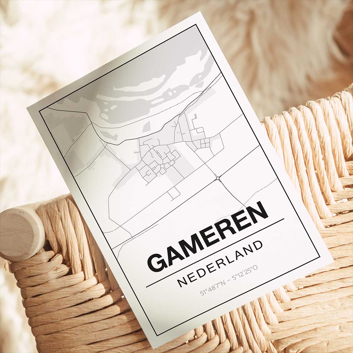 Alternative view of Poster Gameren - Gelderland - Plattegrond