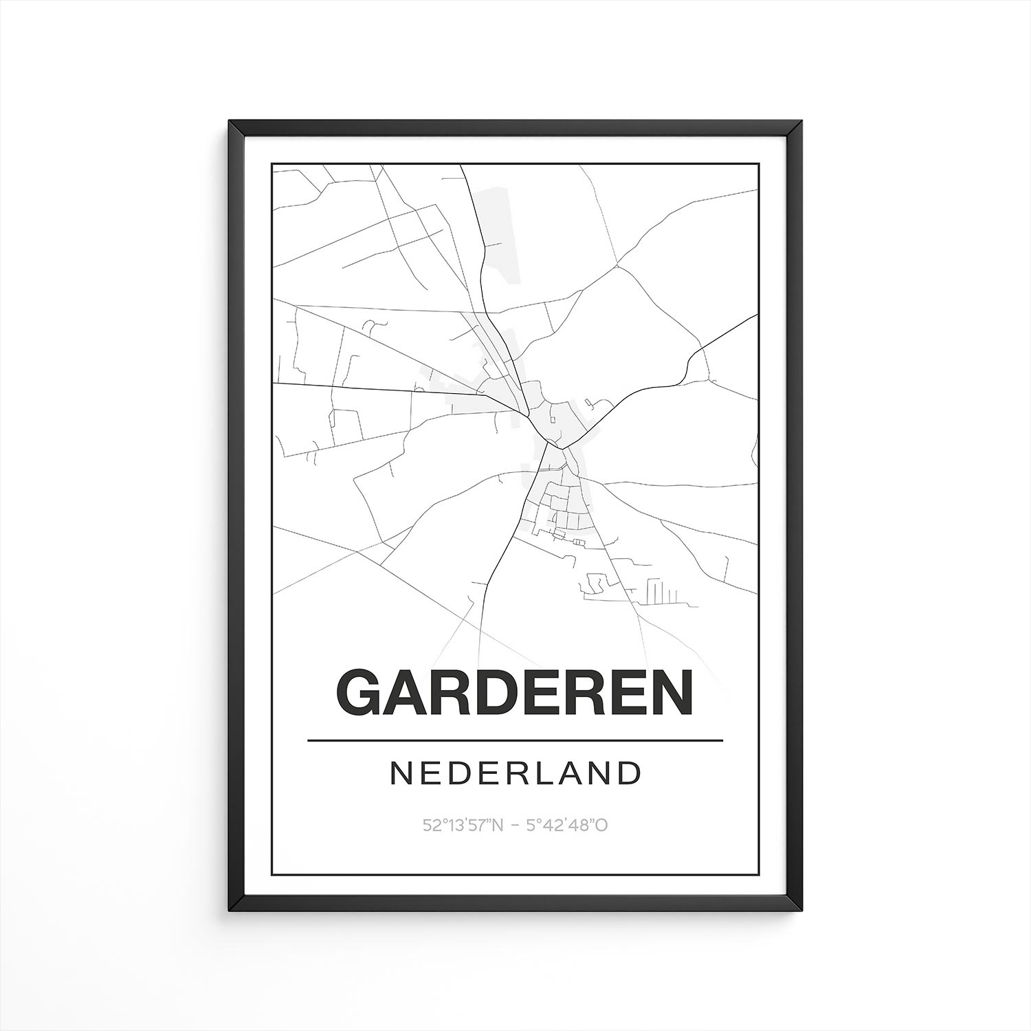 Poster Garderen - Gelderland - Plattegrond