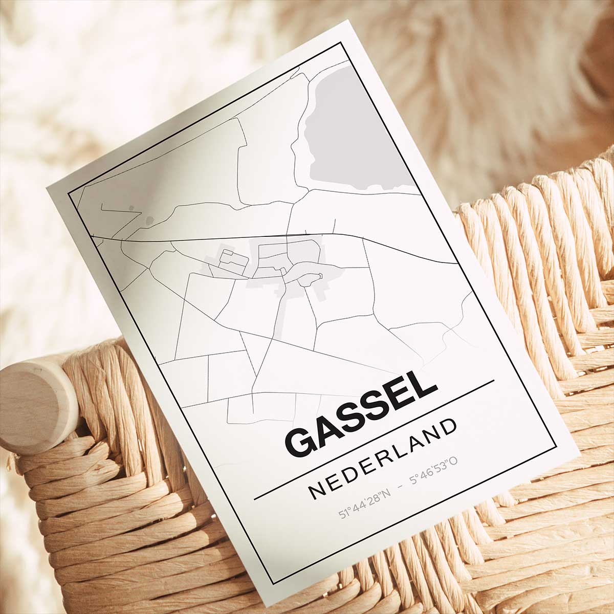 Alternative view of Poster Gassel - Noord-Brabant - Plattegrond