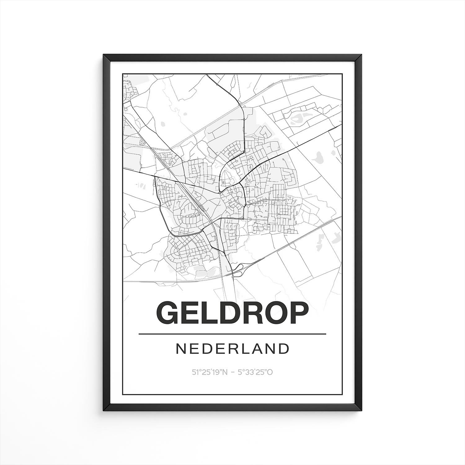 Poster Geldrop - Noord-Brabant - Plattegrond