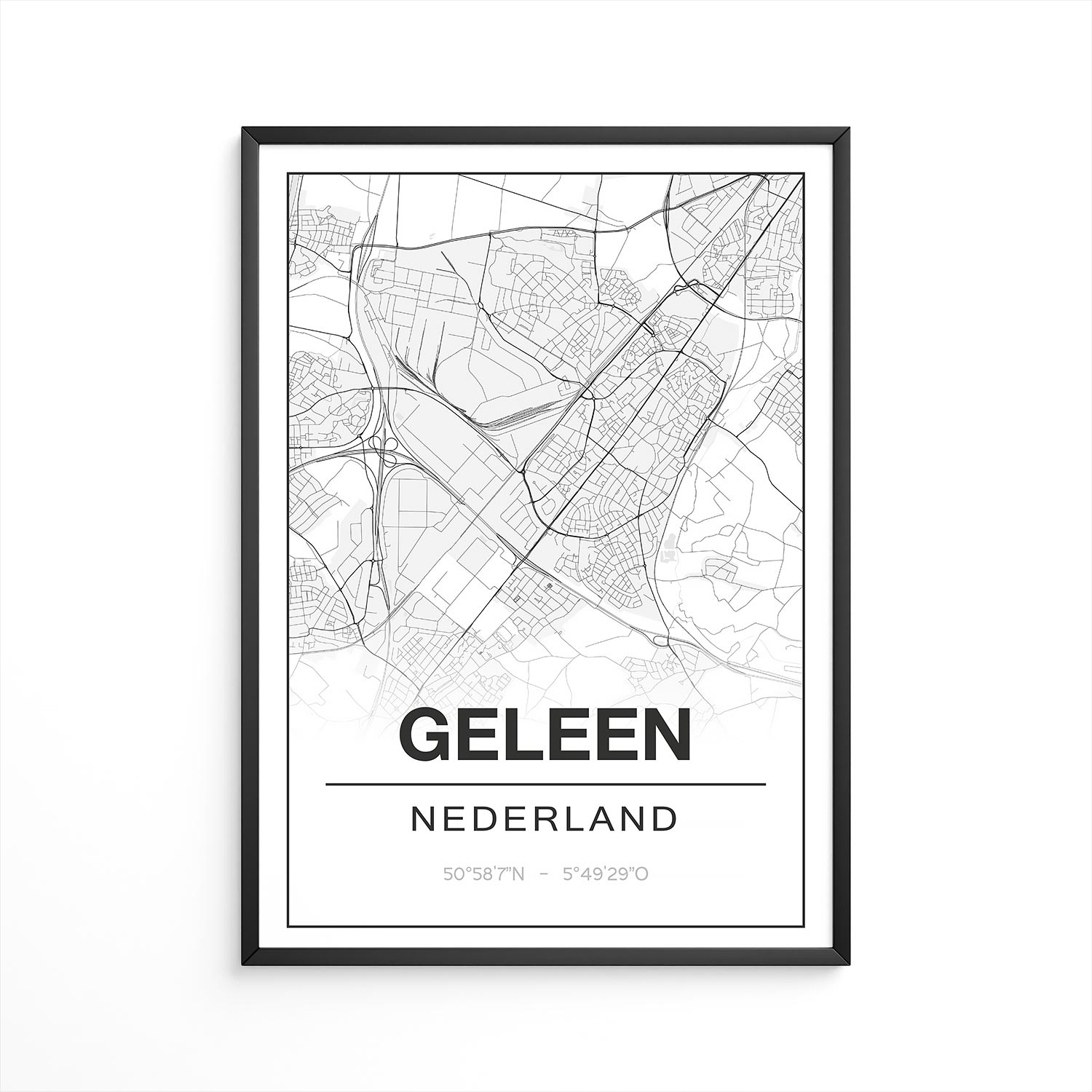 Poster Geleen - Limburg - Plattegrond