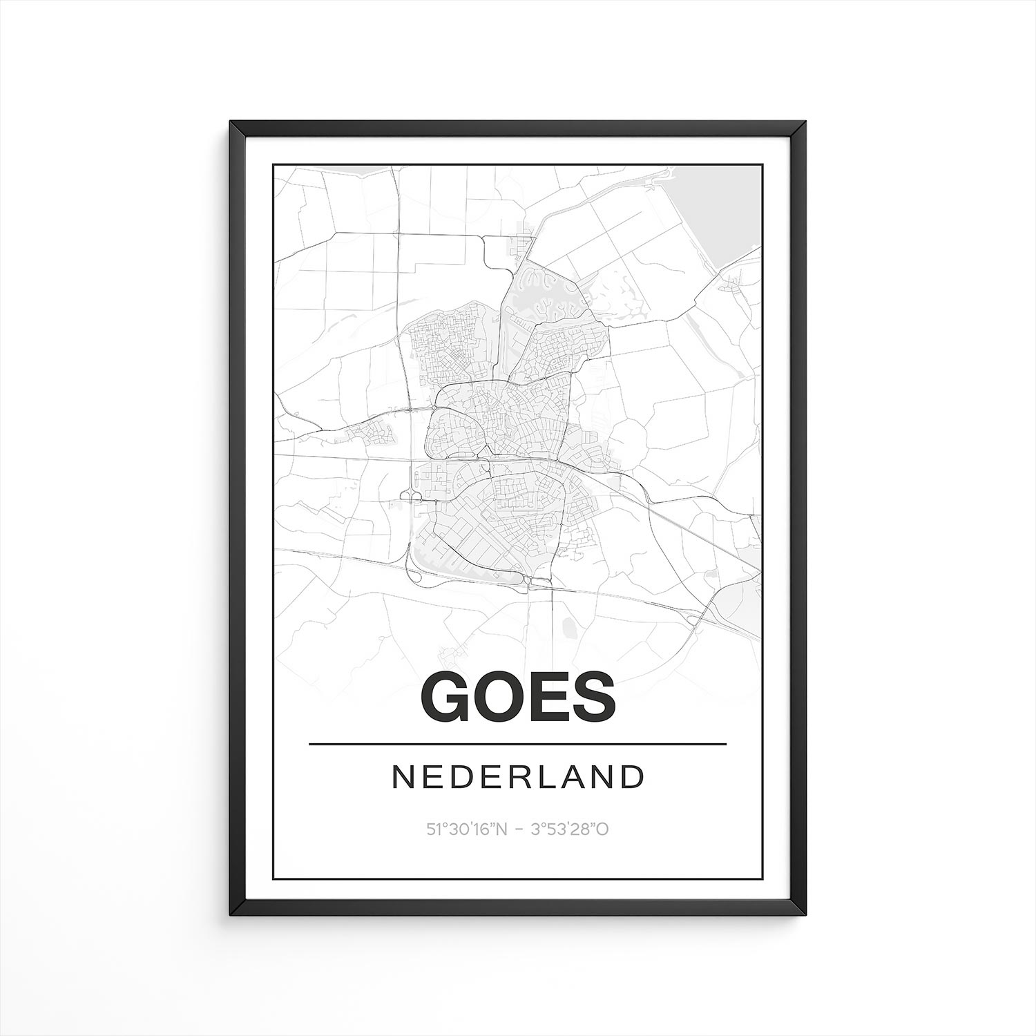Poster Goes - Zeeland - Plattegrond