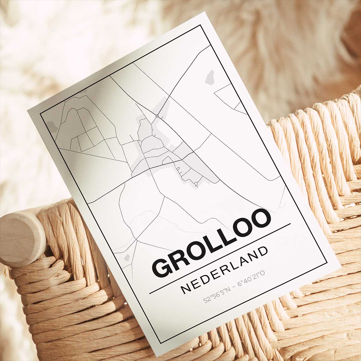 Alternative view of Poster Grolloo - Drenthe - Plattegrond