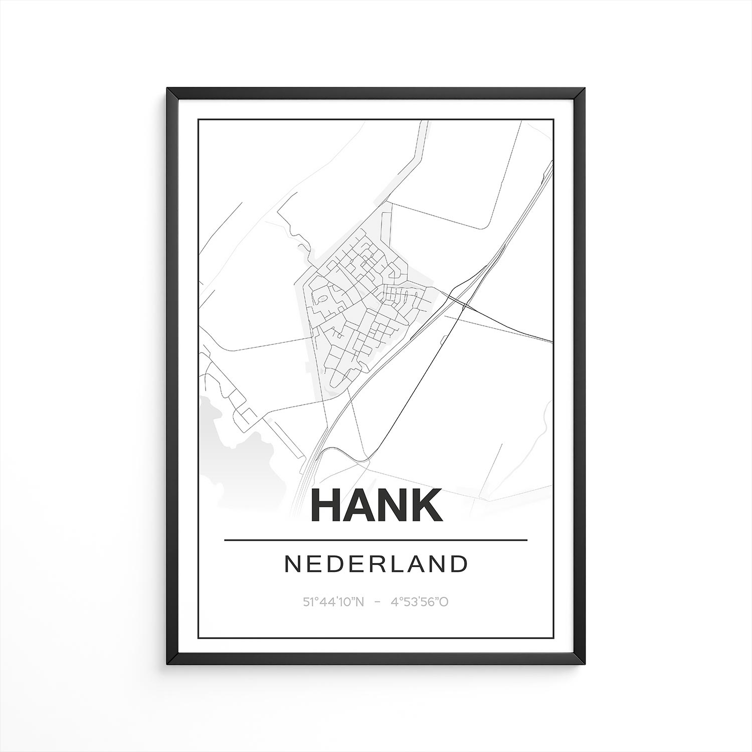 Poster Hank - Noord-Brabant - Plattegrond