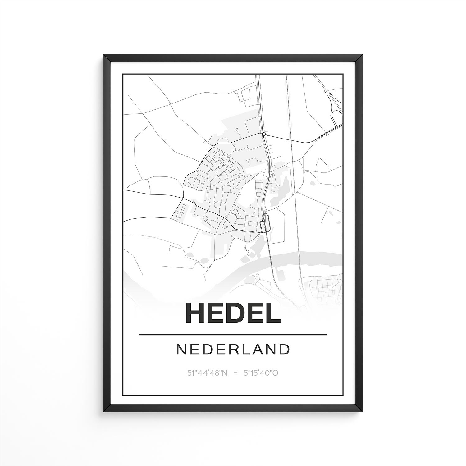 Poster Hedel - Gelderland - Plattegrond