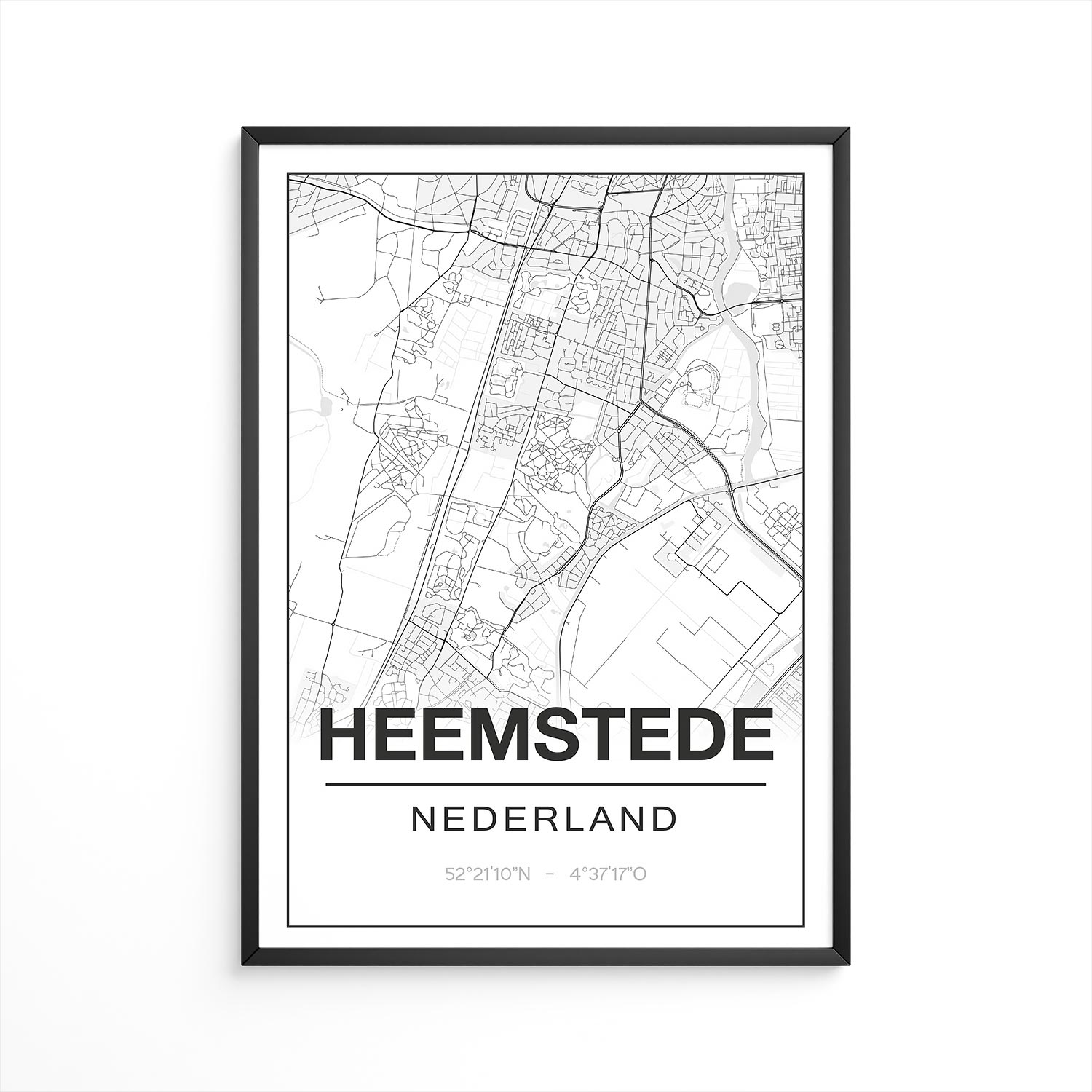 Poster Heemstede - Noord-Holland - Plattegrond
