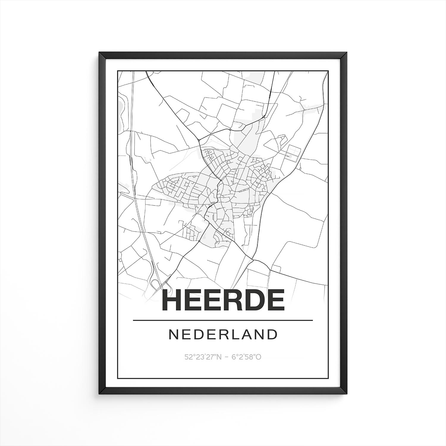 Poster Heerde - Gelderland - Plattegrond