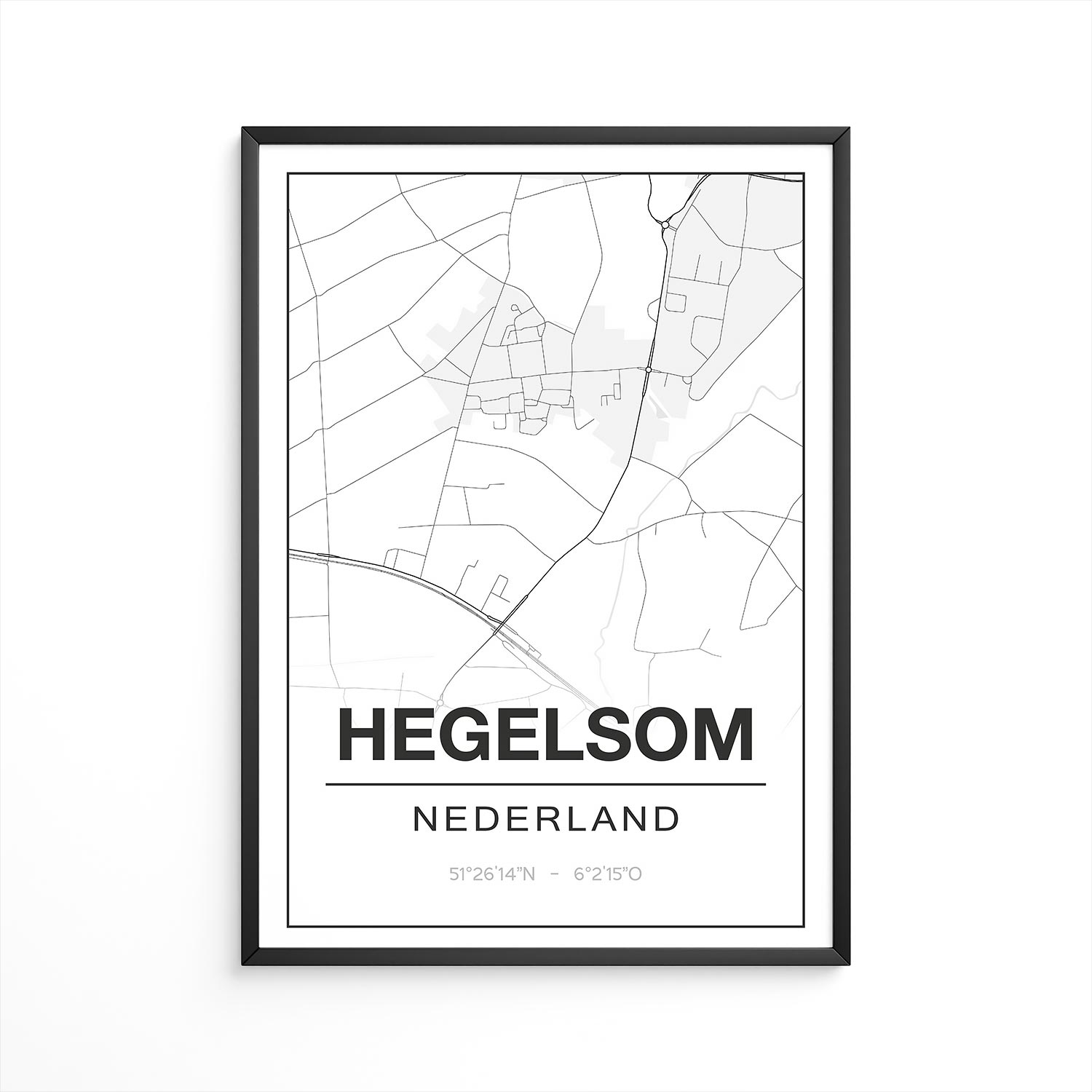 Poster Hegelsom - Limburg - Plattegrond