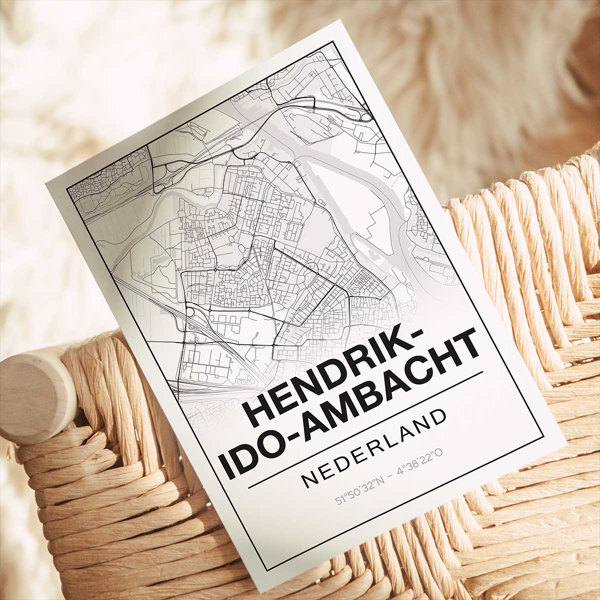 Alternative view of Poster Hendrik-Ido-Ambacht - Zuid-Holland - Plattegrond