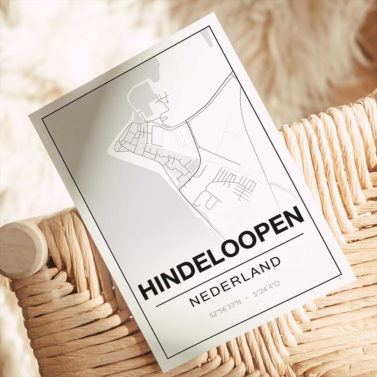 Alternative view of Poster Hindeloopen - Friesland - Plattegrond