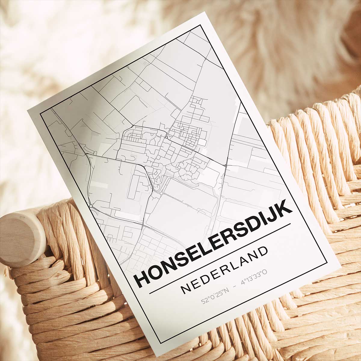 Alternative view of Poster Honselersdijk - Zuid-Holland - Plattegrond