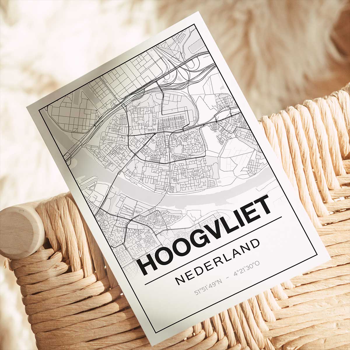 Poster Hoogvliet - Zuid-Holland - Plattegrond - Afbeelding 2