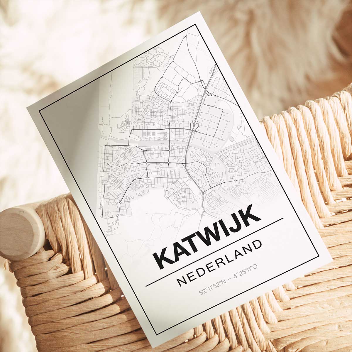 Poster Katwijk - Zuid-Holland - Plattegrond - Afbeelding 2