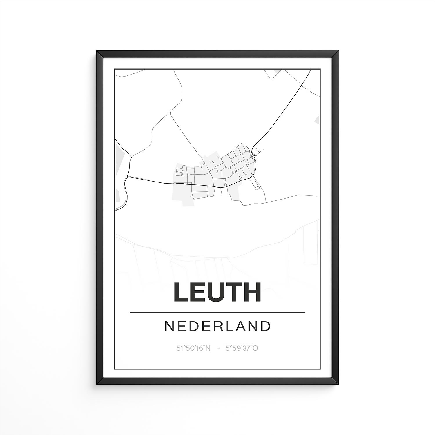 Poster Leuth - Gelderland - Plattegrond