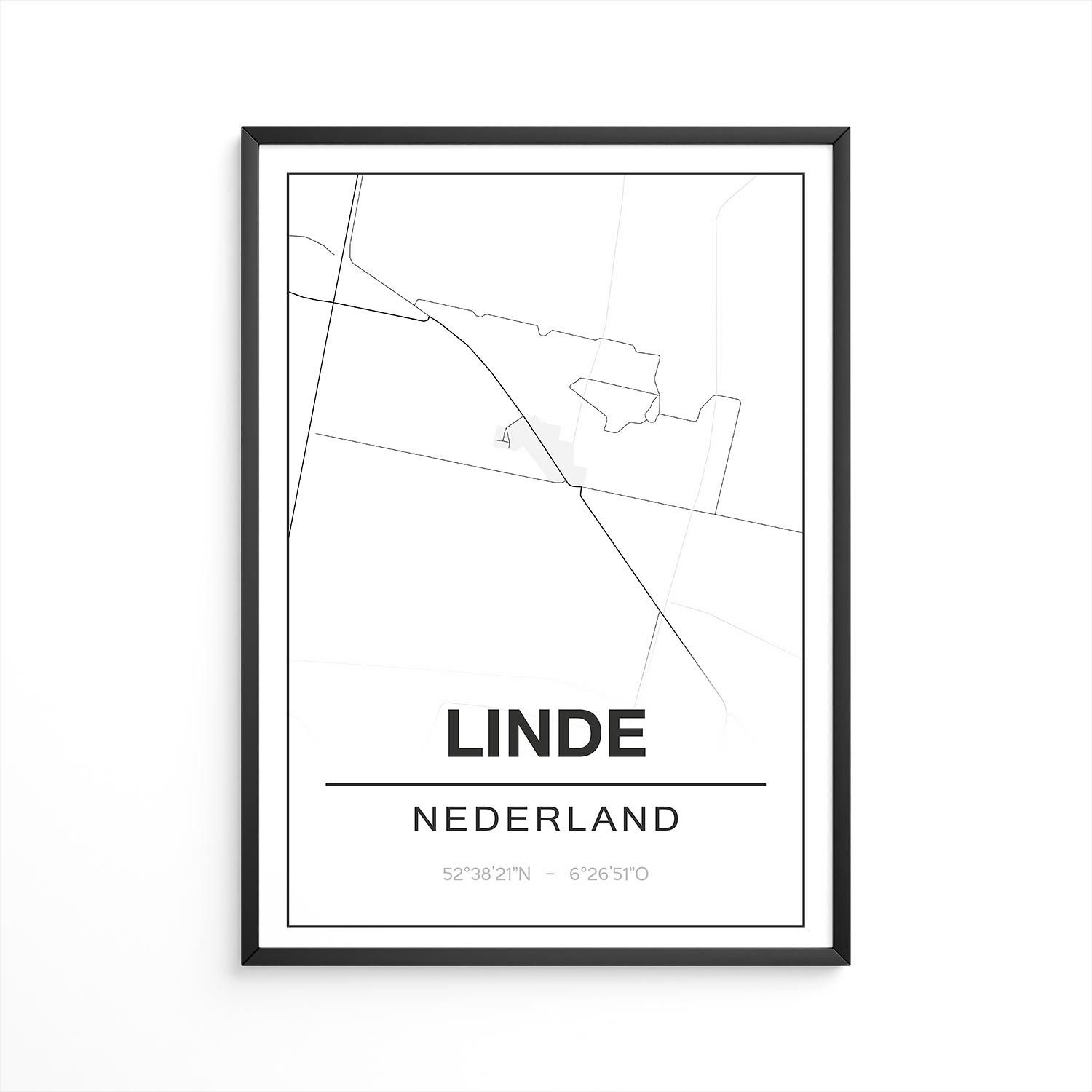 Poster Linde - Drenthe - Plattegrond