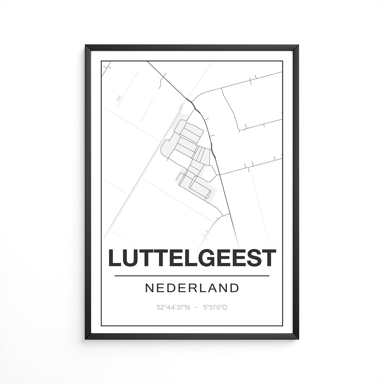 Poster Luttelgeest - Flevoland - Plattegrond