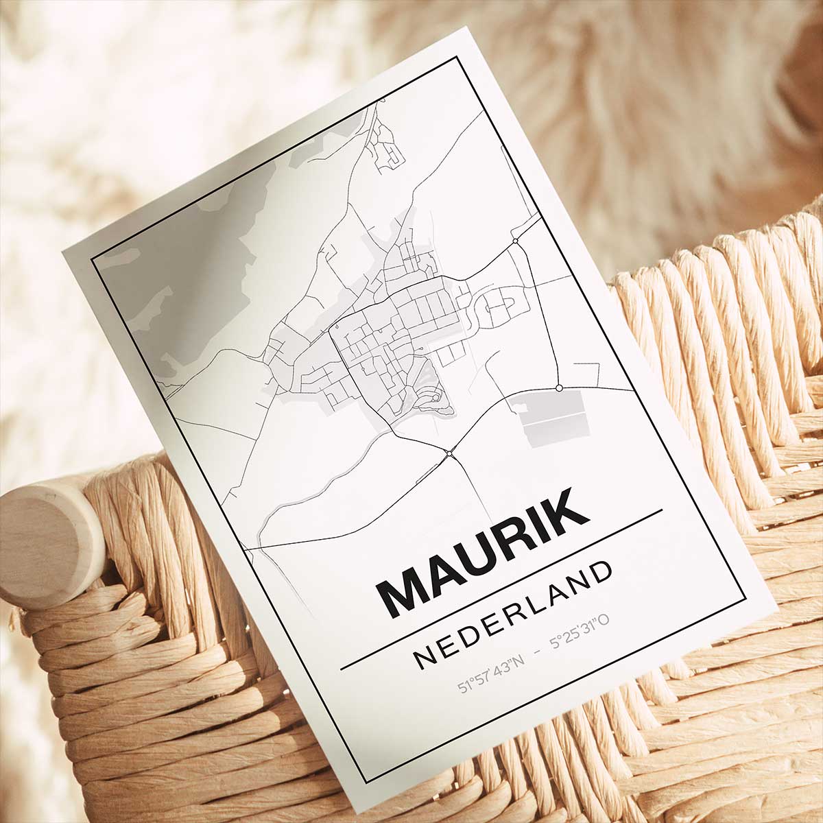 Alternative view of Poster Maurik - Gelderland - Plattegrond