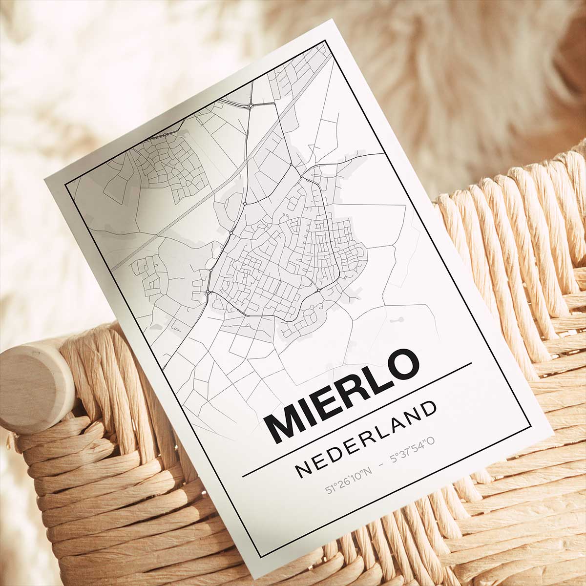 Alternative view of Poster Mierlo - Noord-Brabant - Plattegrond