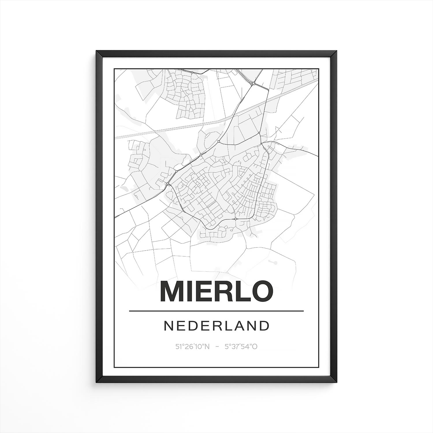 Poster Mierlo - Noord-Brabant - Plattegrond