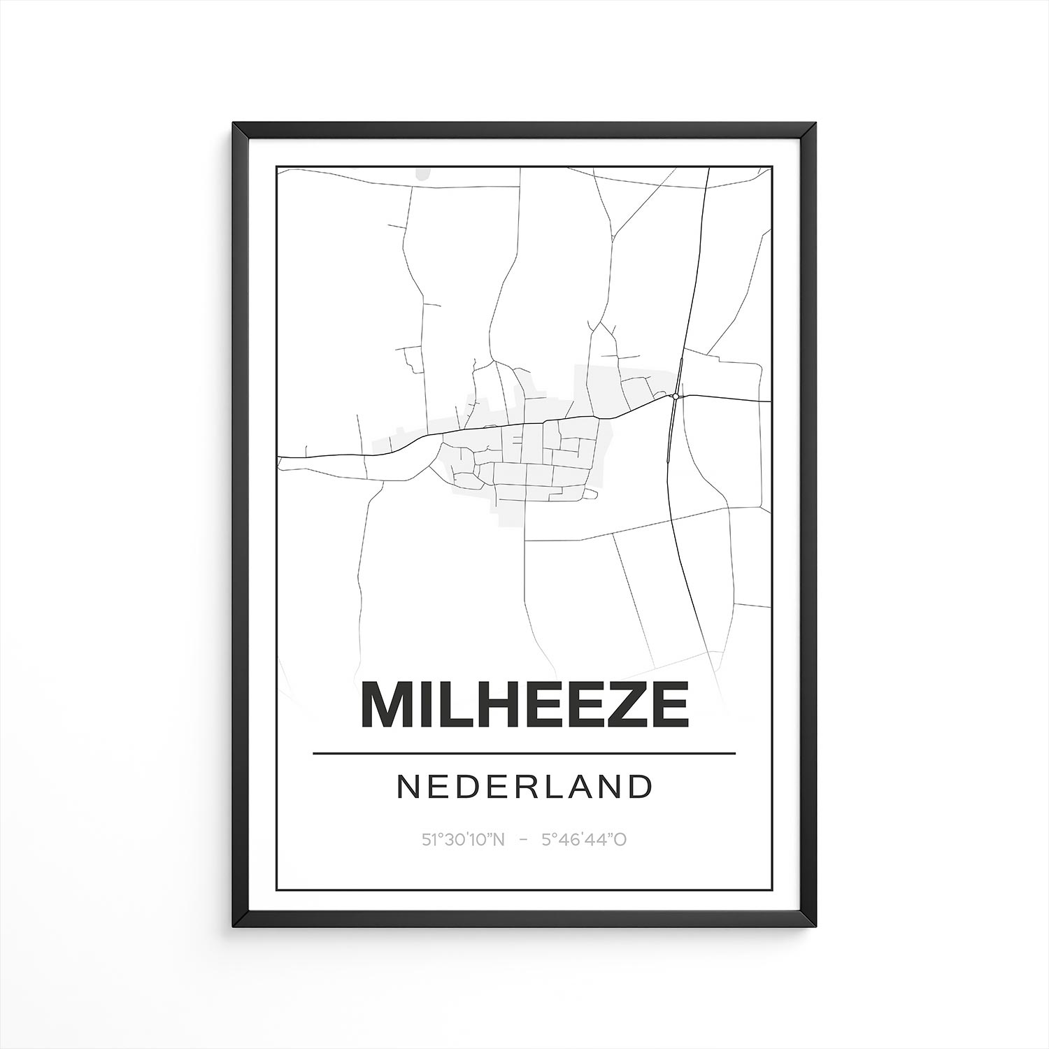 Poster Milheeze - Noord-Brabant - Plattegrond