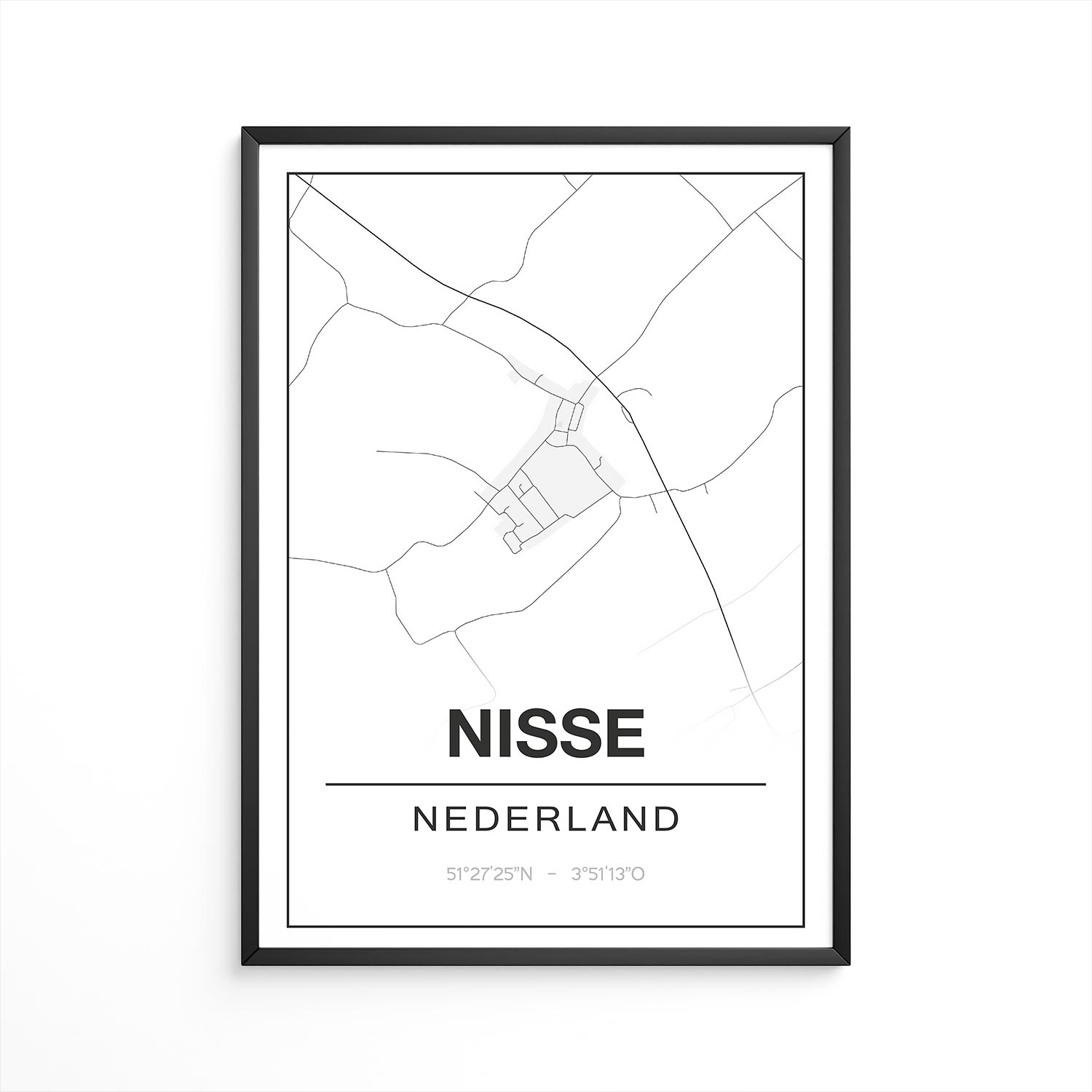 Poster Nisse - Zeeland - Plattegrond