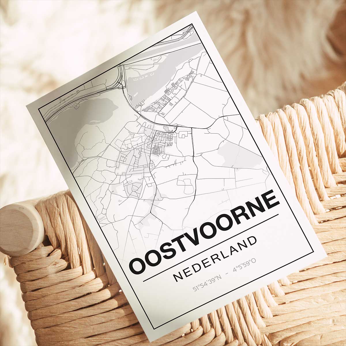Alternative view of Poster Oostvoorne - Zuid-Holland - Plattegrond
