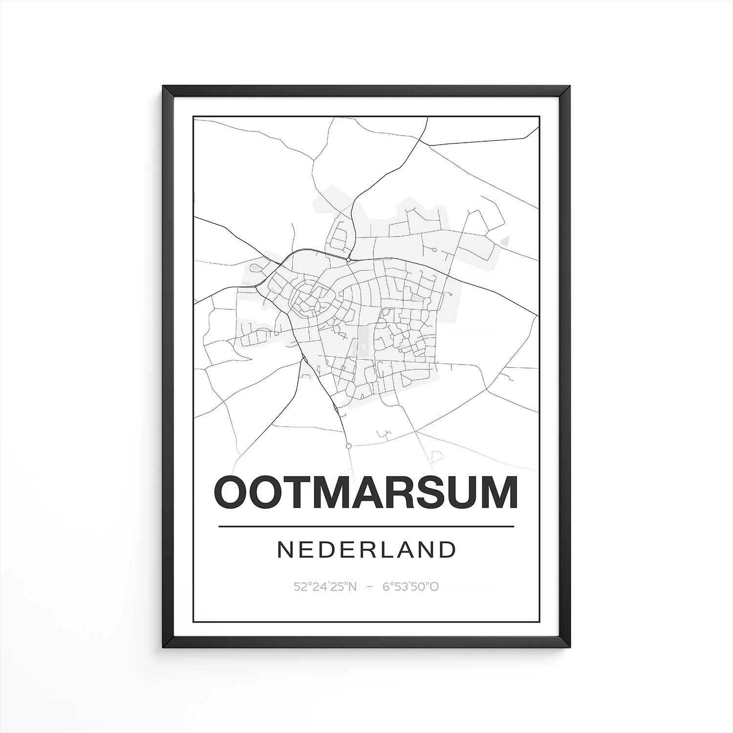 Poster Ootmarsum - Overijssel - Plattegrond