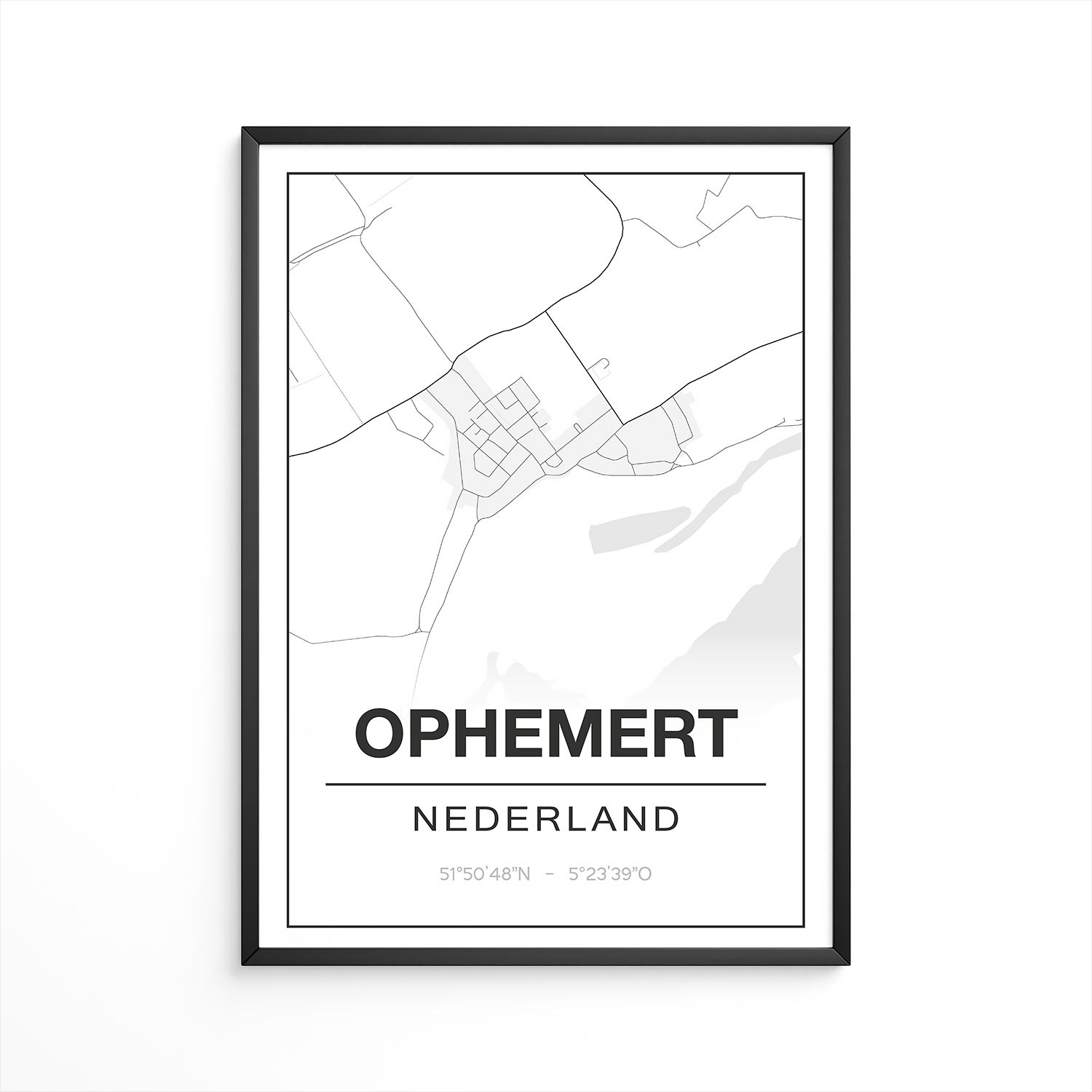 Poster Ophemert - Gelderland - Plattegrond