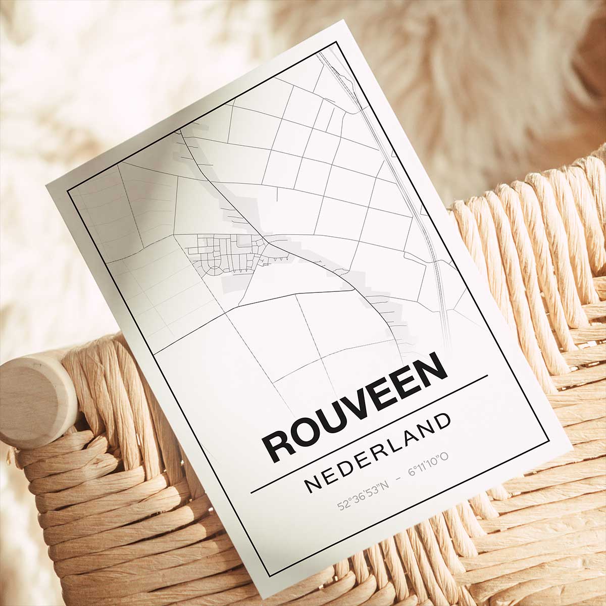 Poster Rouveen - Overijssel - Plattegrond - Afbeelding 2