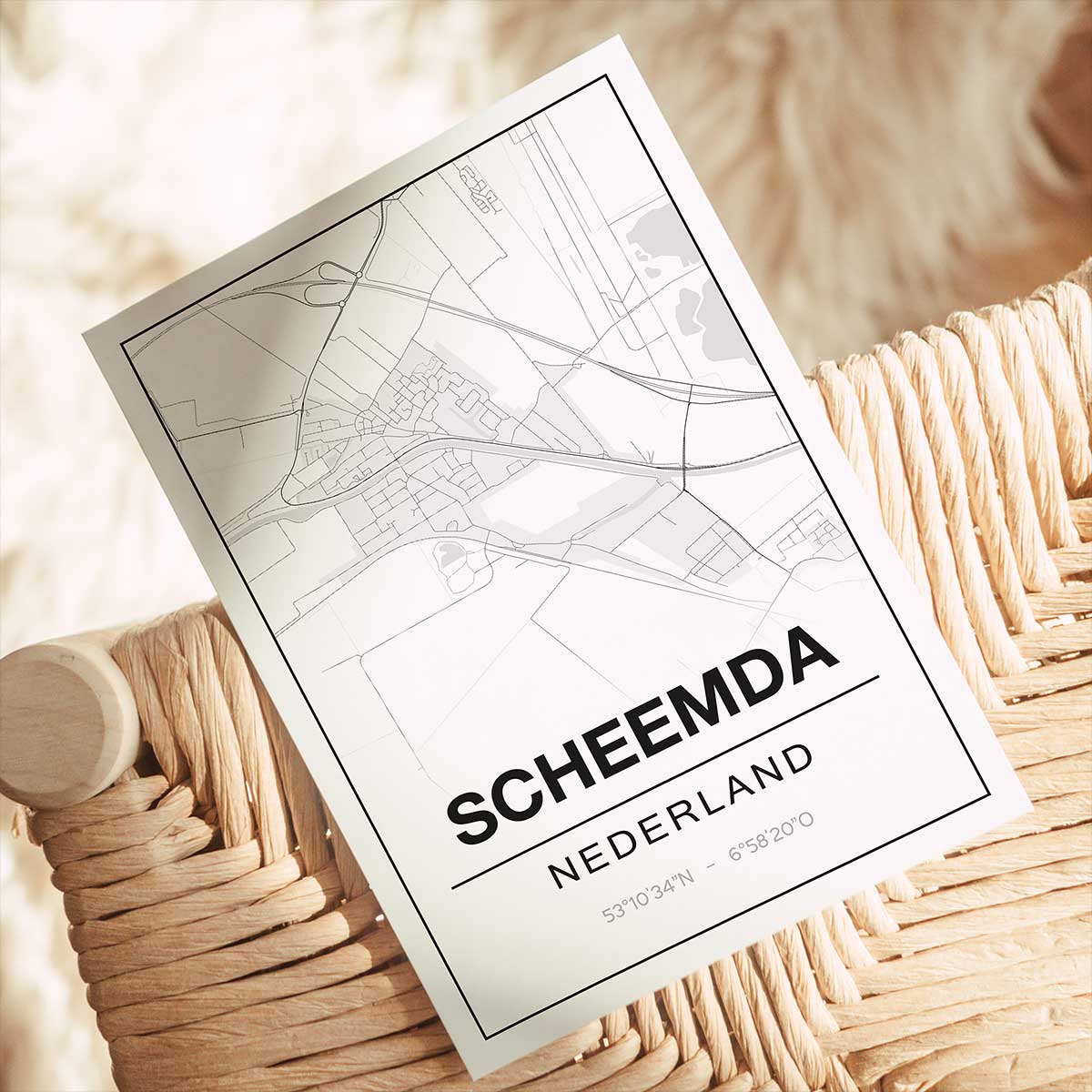 Alternative view of Poster Scheemda - Groningen - Plattegrond
