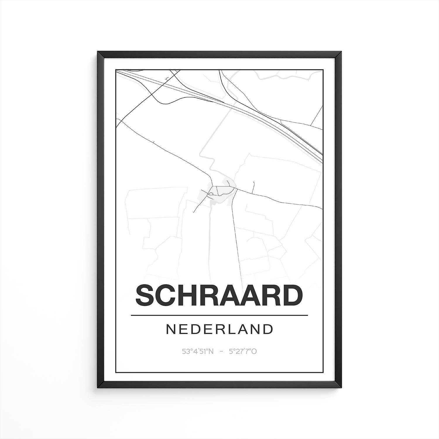 Poster Schraard - Friesland - Plattegrond