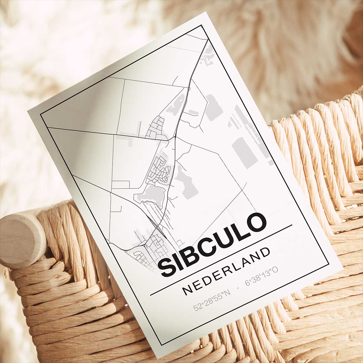 Poster Sibculo - Overijssel - Plattegrond - Afbeelding 2