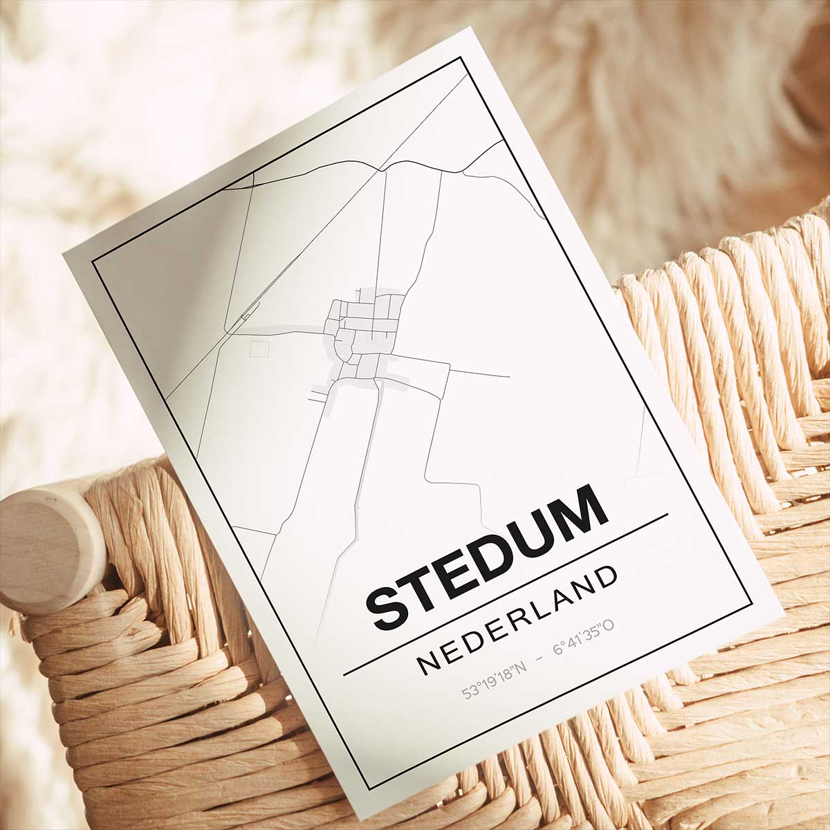 Alternative view of Poster Stedum - Groningen - Plattegrond