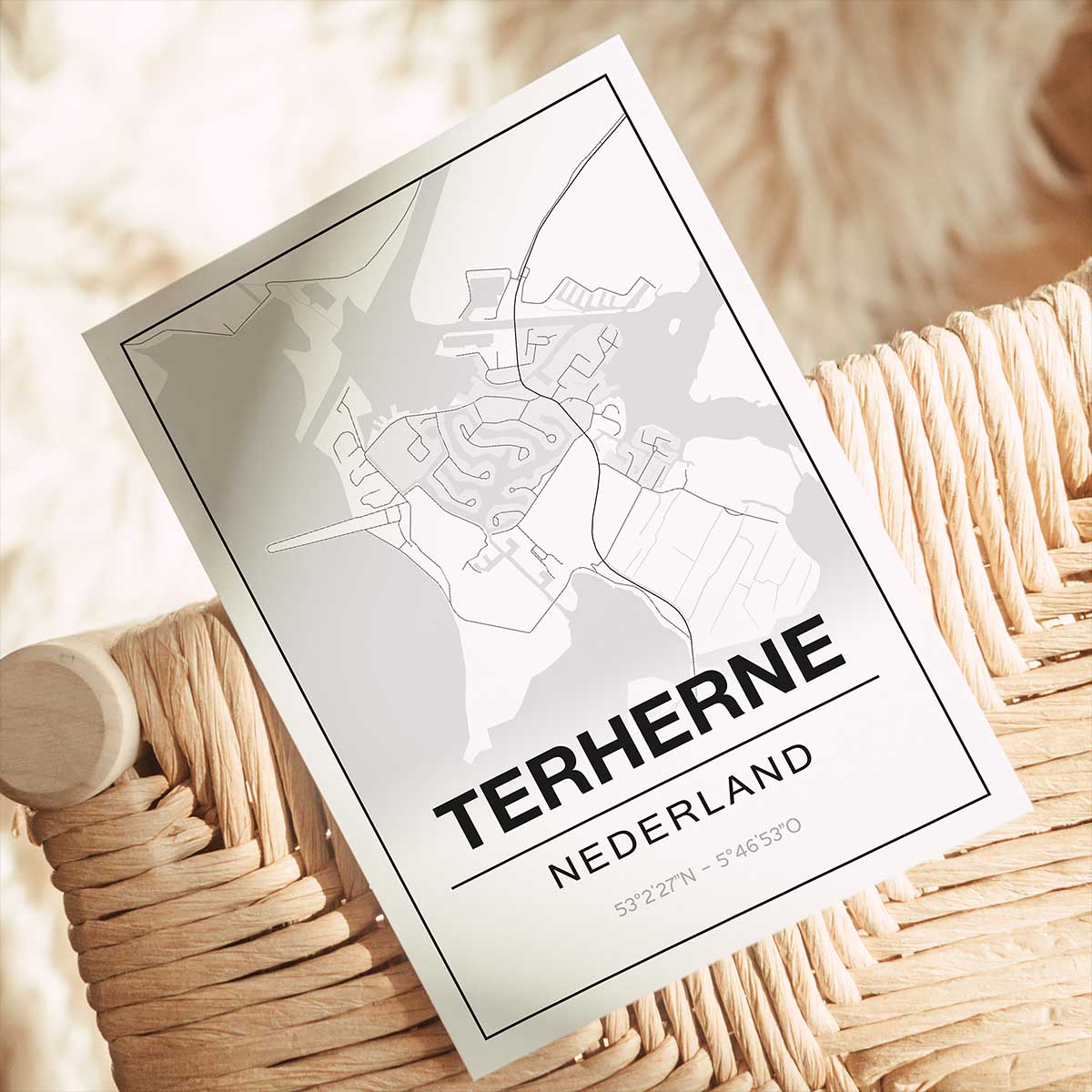 Alternative view of Poster Terherne - Friesland - Plattegrond