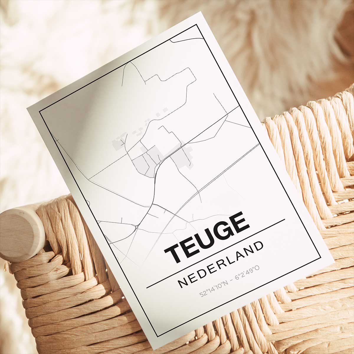 Alternative view of Poster Teuge - Gelderland - Plattegrond