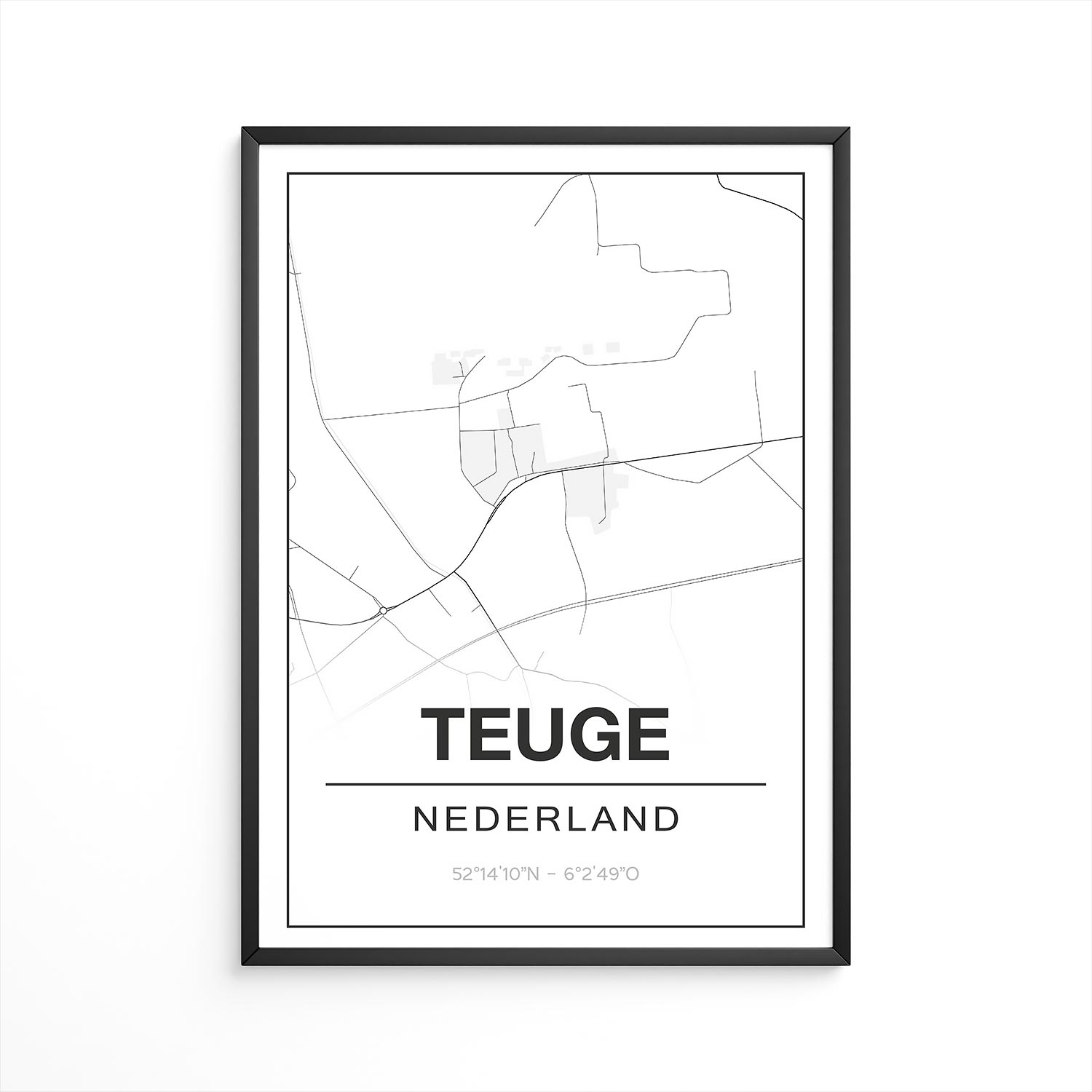 Poster Teuge - Gelderland - Plattegrond