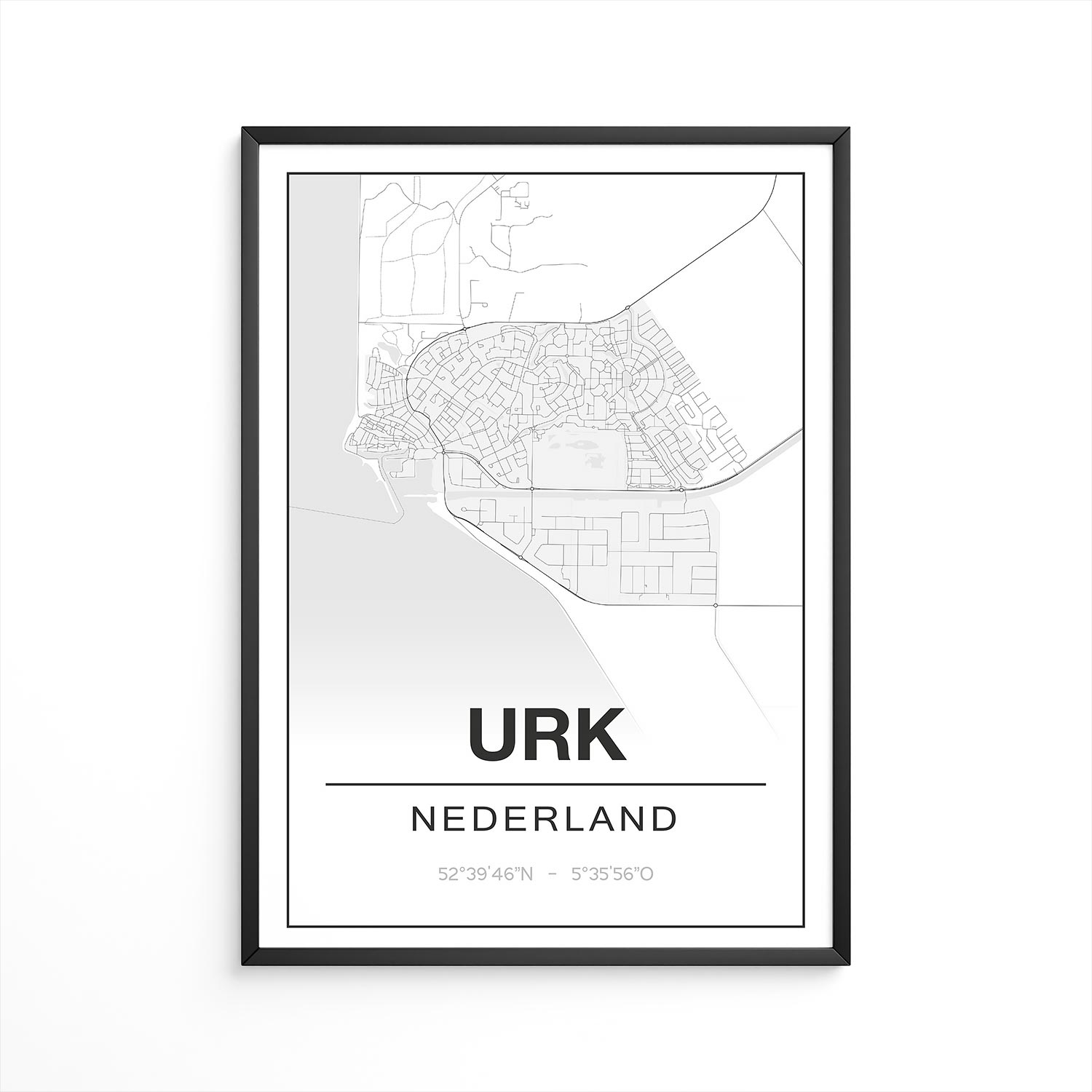 Poster Urk - Flevoland - Plattegrond
