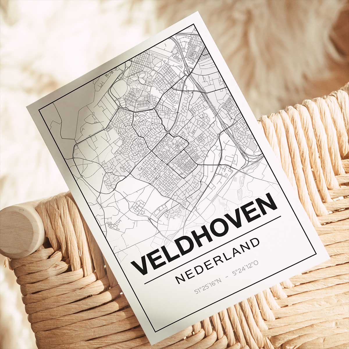 Alternative view of Poster Veldhoven - Noord-Brabant - Plattegrond