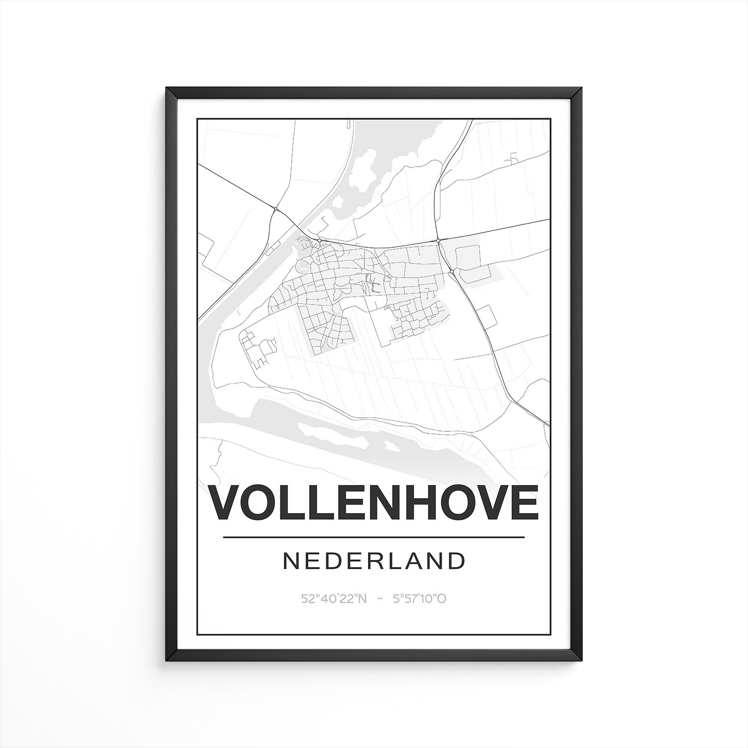 Poster Vollenhove - Overijssel - Plattegrond